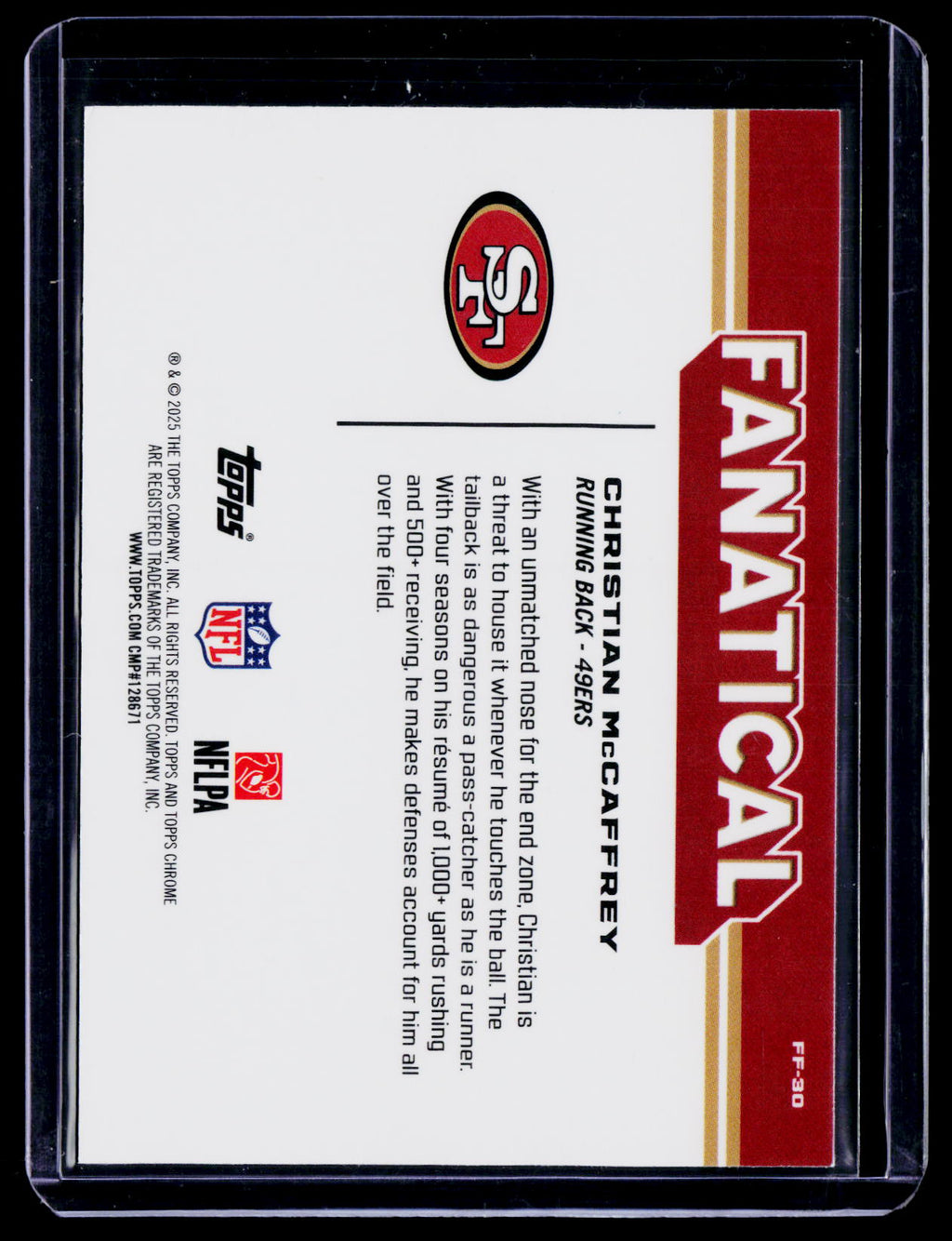 2025 Topps Chrome #FF-30 Christian McCaffrey Fanatical