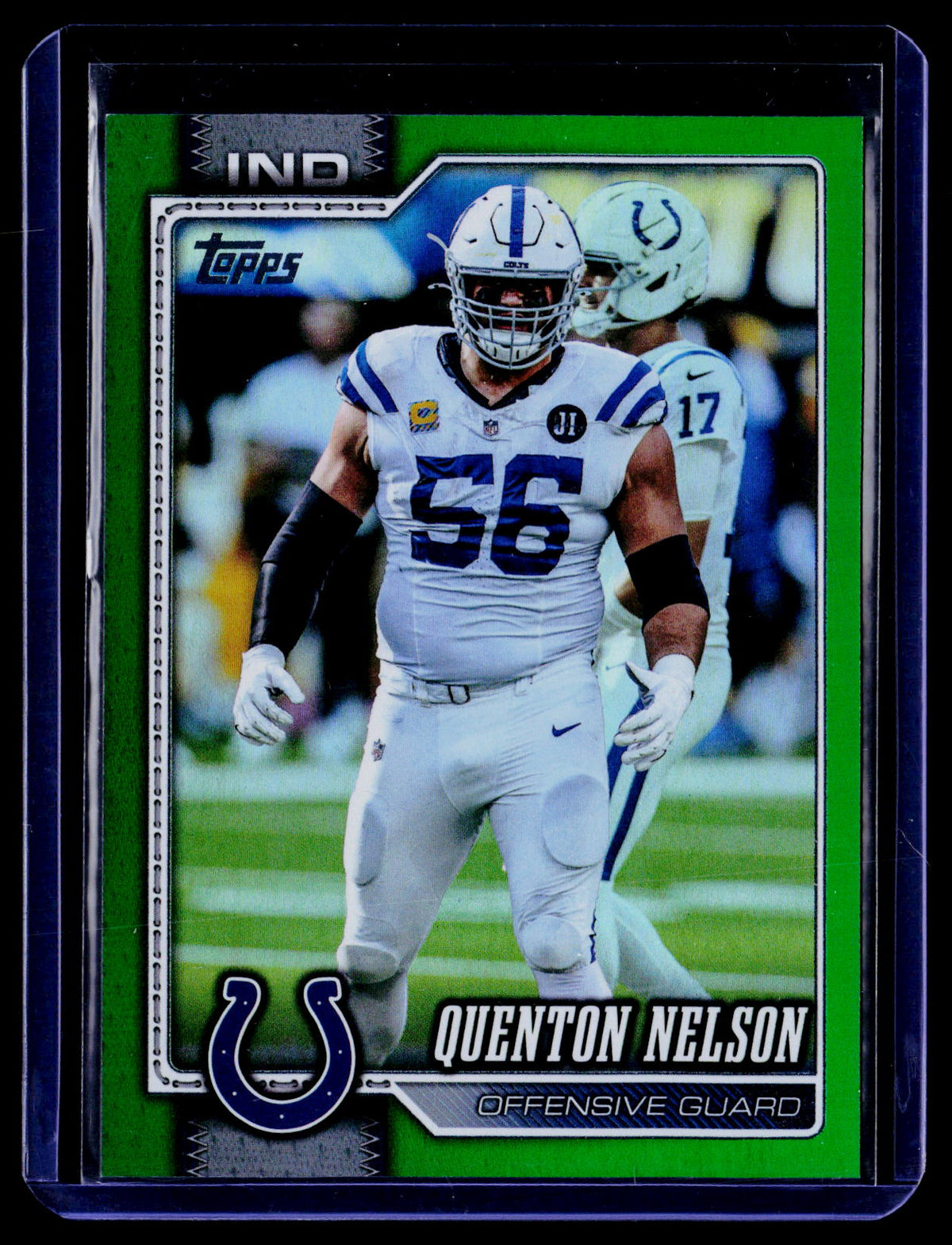 2026 Topps Flagship #84 Quenton Nelson Green Holo Foil #/99