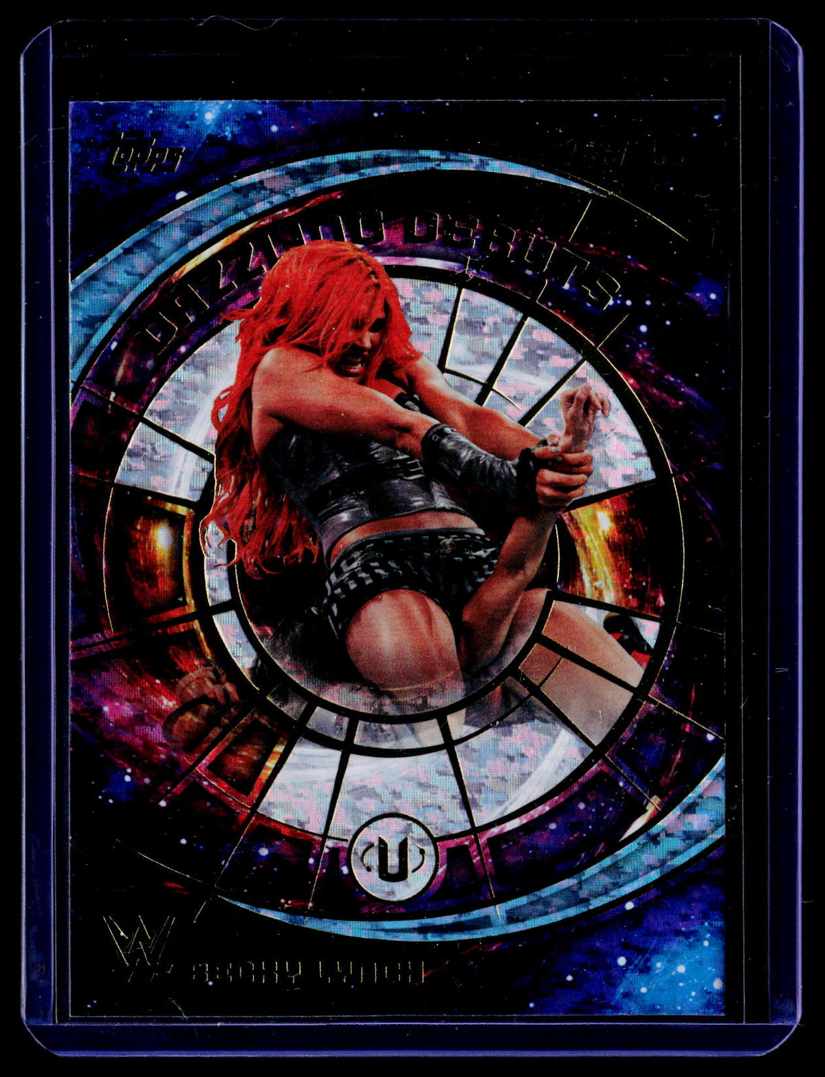 2026 Topps Universe WWE #DD-11 Becky Lynch Dazzling Debuts Aqua Speckle #/299
