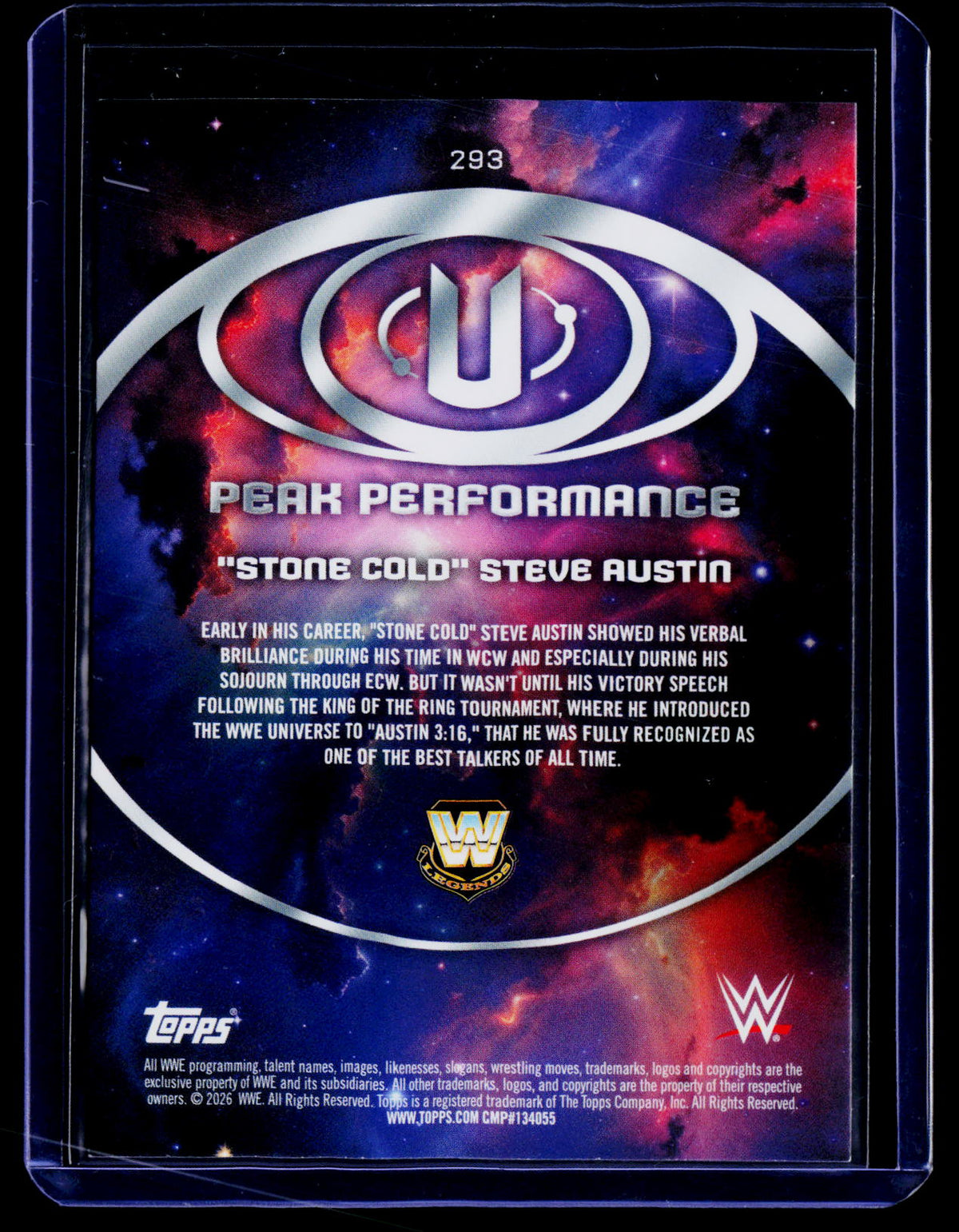 2026 Topps Universe WWE #293 "Stone Cold" Steve Austin Purple Glass #/399