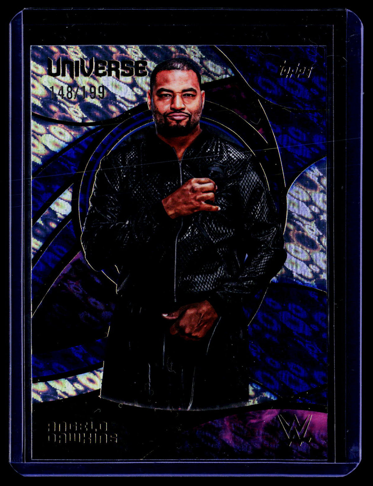 2026 Topps Universe WWE #23 Angelo Dawkins Blue Pulse #/199