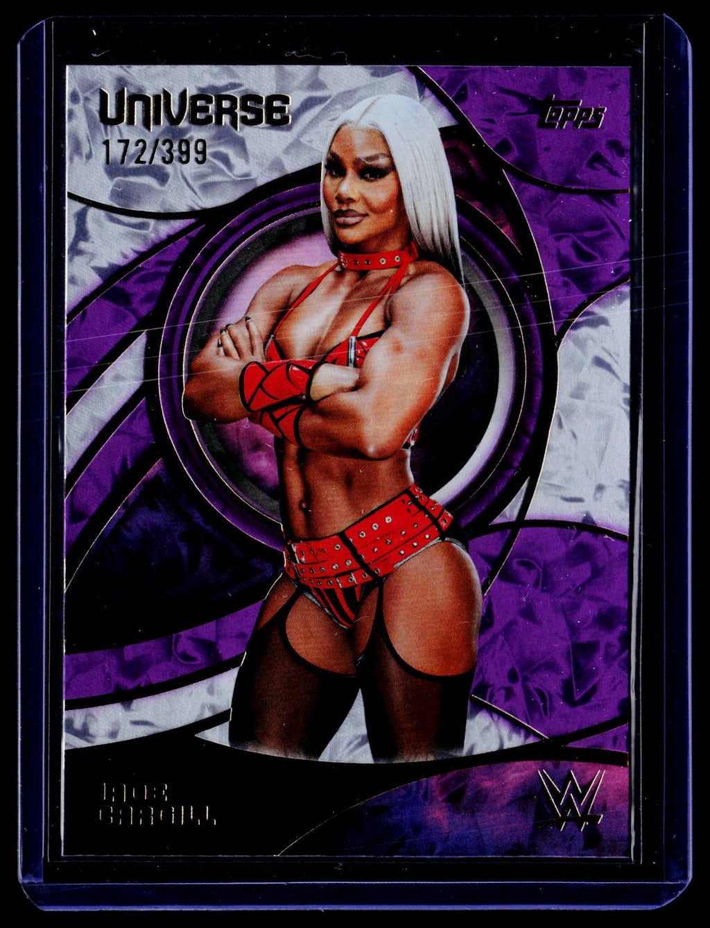 2026 Topps Universe WWE #76 Jade Cargill Purple Glass #/399