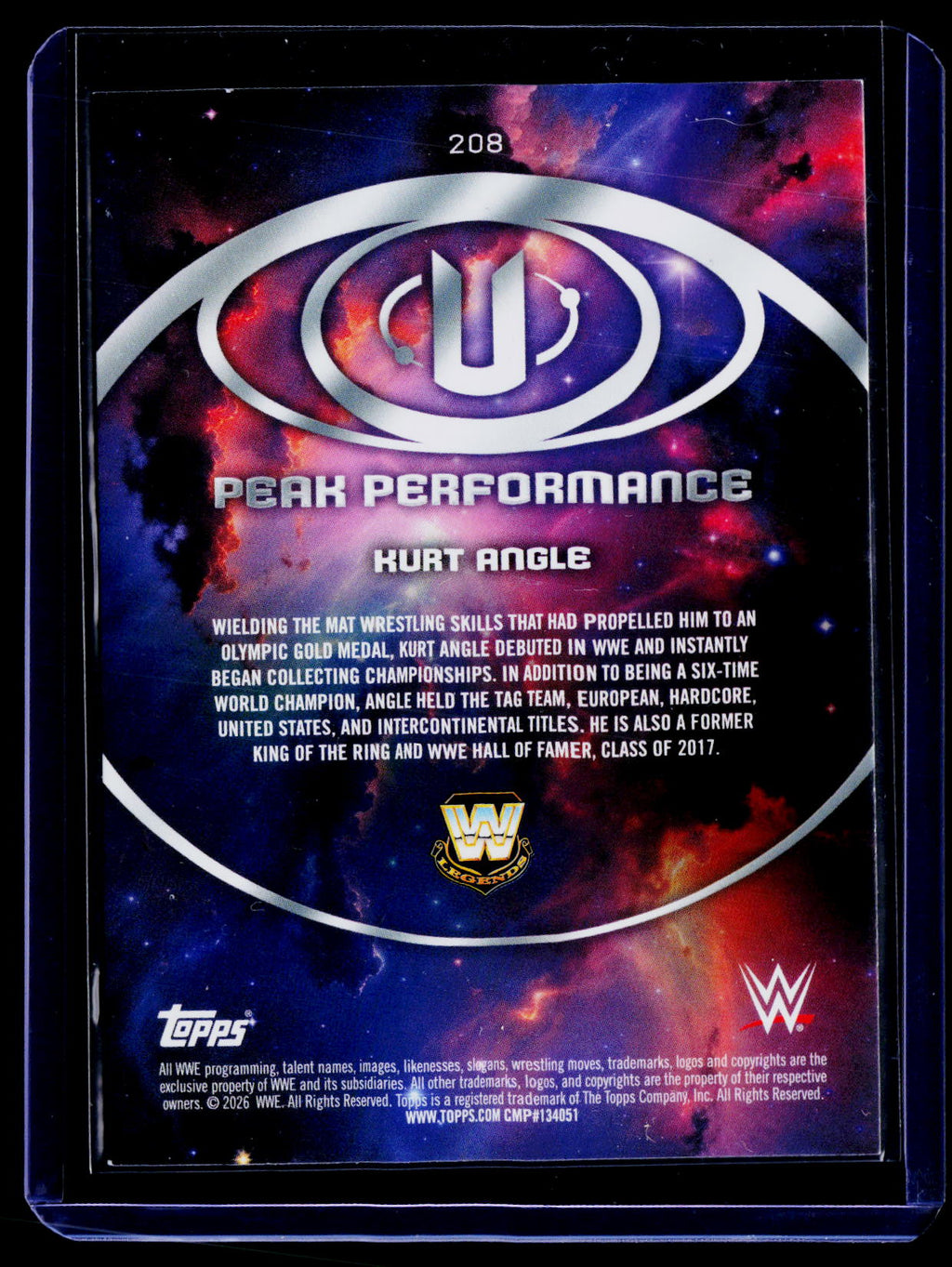 2026 Topps Universe WWE #208 Kurt Angle Gold Stone #/99