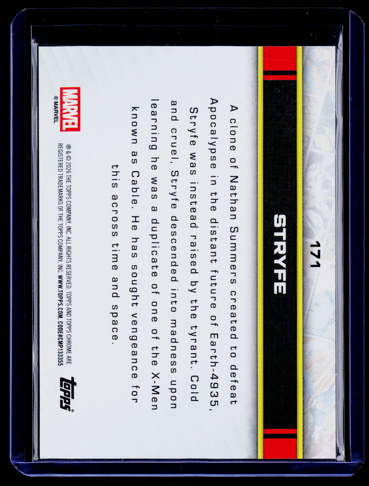 2026 Topps Chrome Marvel Comics #171 Stryfe Yellow Refractors /275