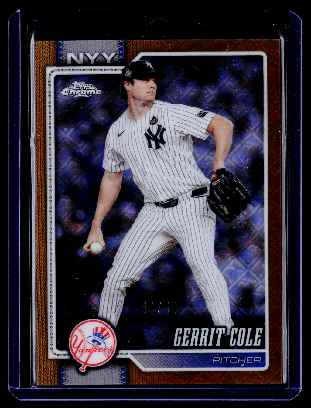 2026 Topps Chrome Logofractor Edition #191 Gerrit Cole Gold Refractor #/50