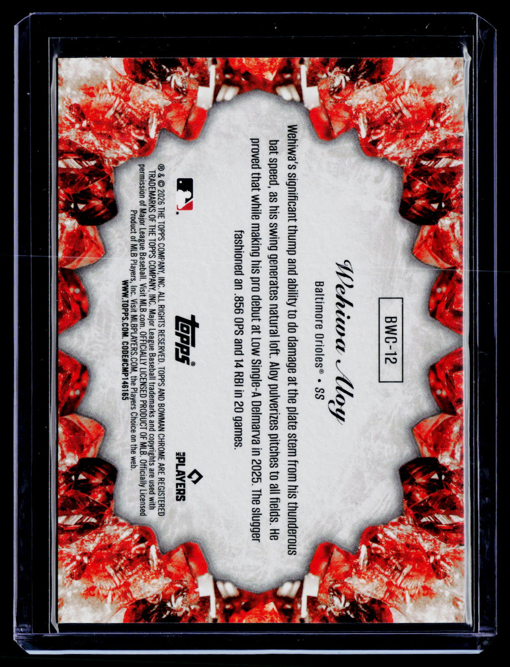 2026 Bowman Chrome #BWC-12 Wehiwa Aloy Crystalized