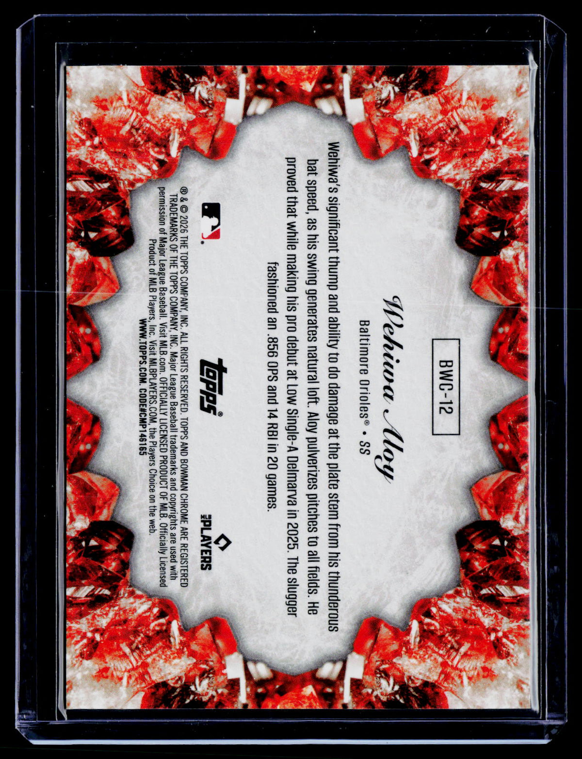 2026 Bowman Chrome #BWC-12 Wehiwa Aloy Crystalized