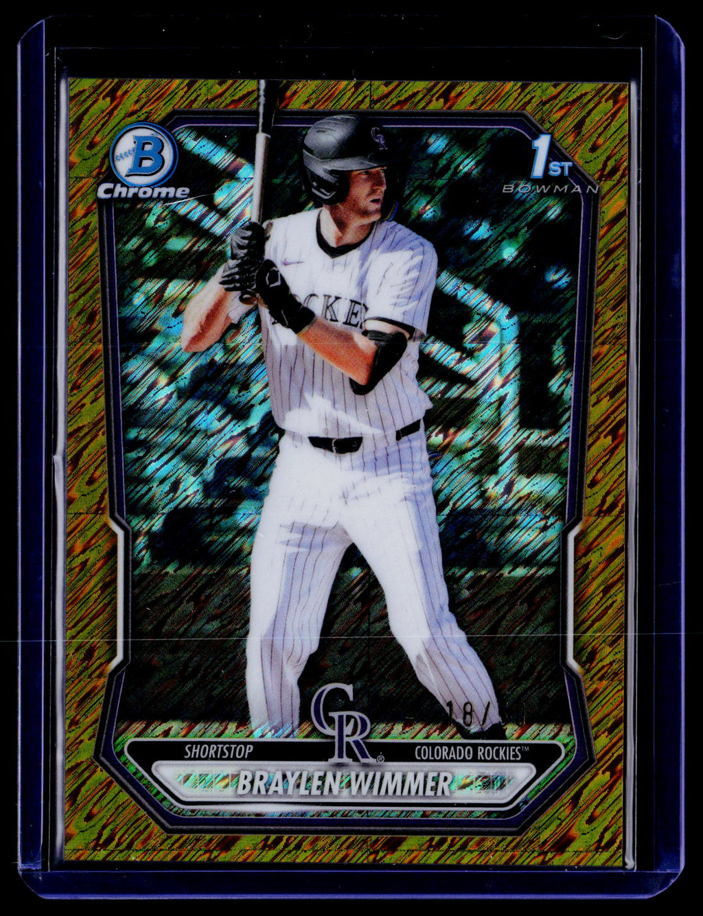 2026 Bowman Chrome #BCP-195 Braylen Wimmer Prospects Gold Shimmer Refractor #/50