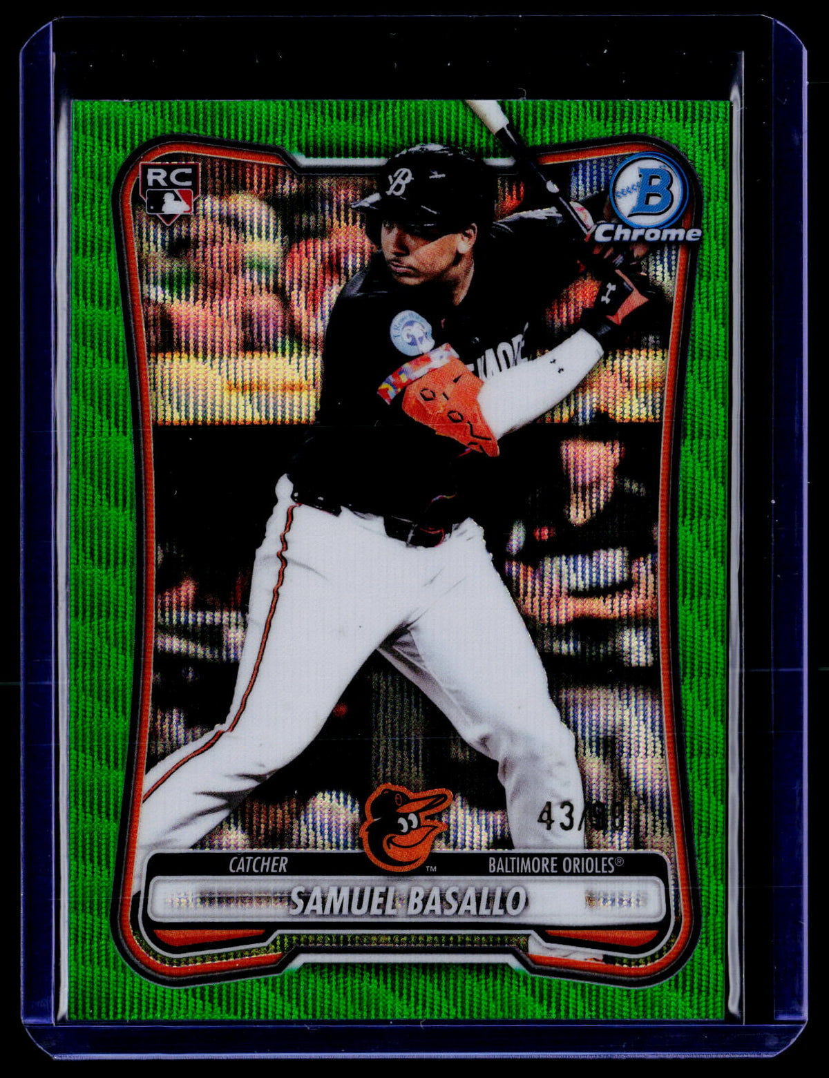2026 Bowman Chrome #61 Samuel Basallo Green Wave Refractor #/99