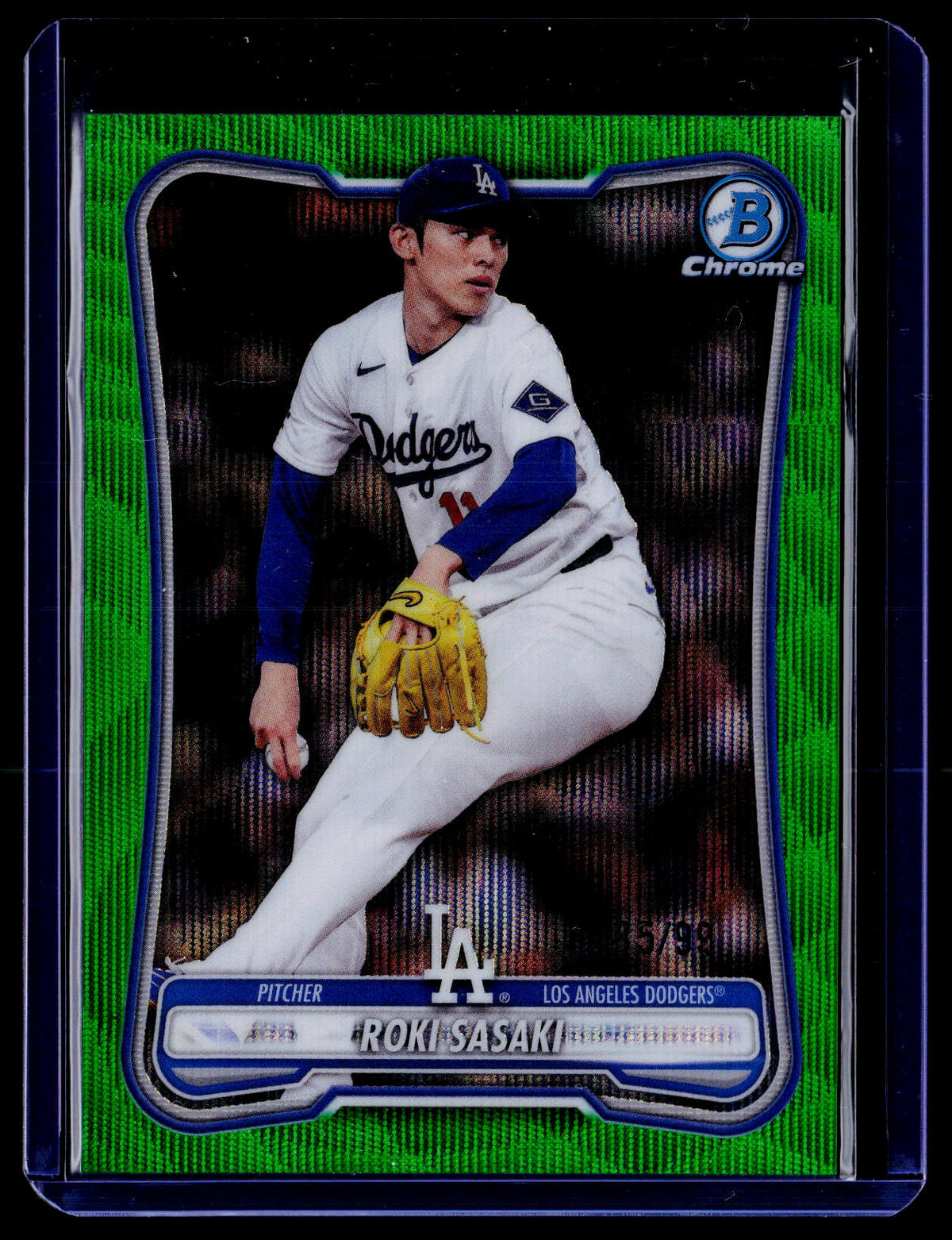 2026 Bowman Chrome #59 Roki Sasaki Green Wave Refractor #/99